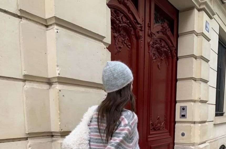 V-Neck Striped Cardigan