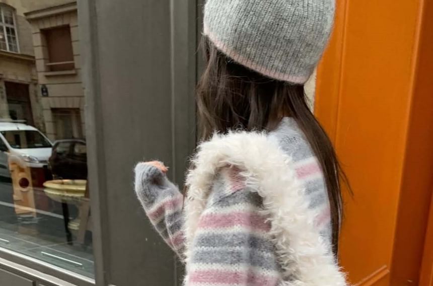 V-Neck Striped Cardigan