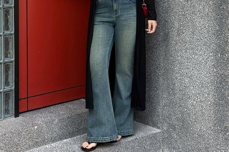V-Neck Button-Up Plain Long Cardigan