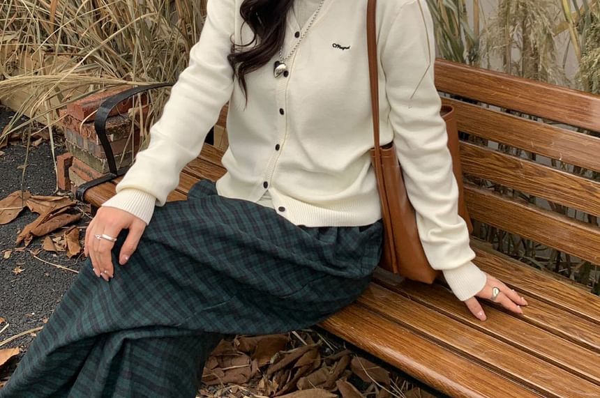 V-Neck Plain Cardigan