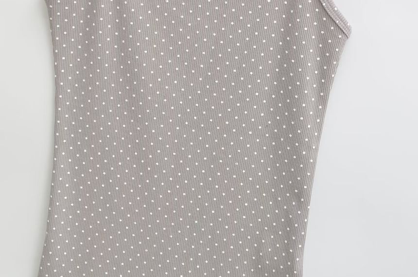 Dotted Spaghetti Strap Scoop Neck Camisole