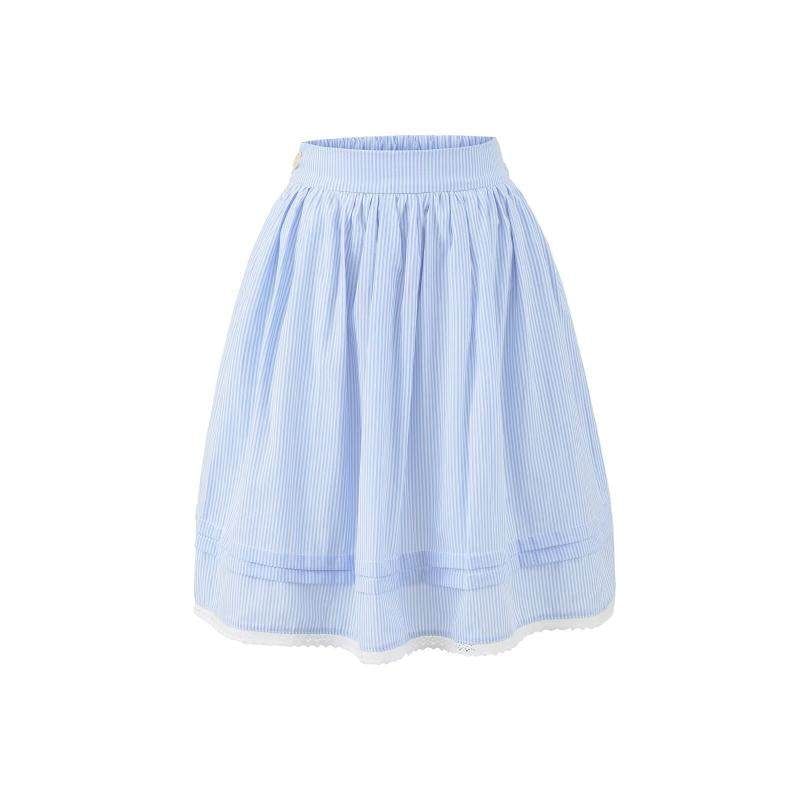 Pinstriped Mini A-Line Skirt High Waist