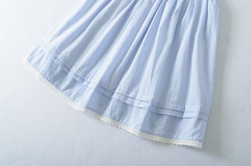 Pinstriped Mini A-Line Skirt High Waist