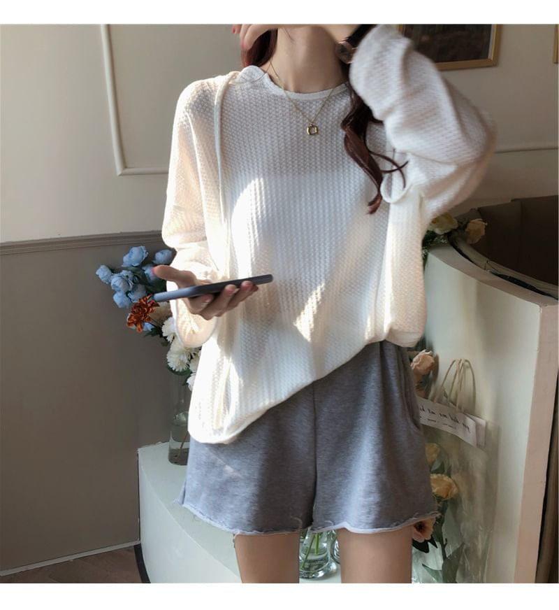 Sheer Waffle Hoodie