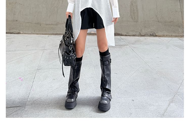 Waffle Knit Zip-Up Collared Shirt with Long Sleeves