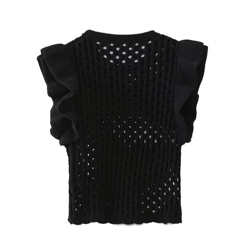 Ruffled Crochet Knit Tank
