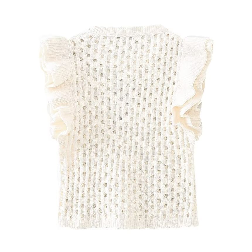 Ruffled Crochet Knit Tank