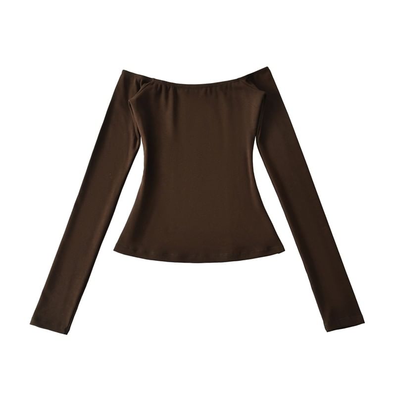 Scoop Neck Crop Tee Long Sleeve
