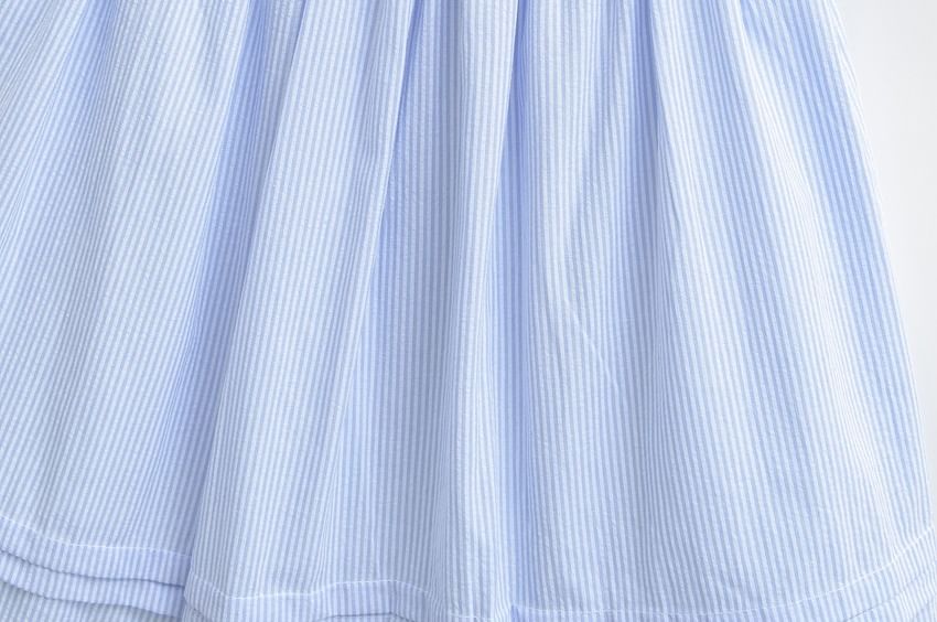 Pinstriped Mini A-Line Skirt Mid Rise
