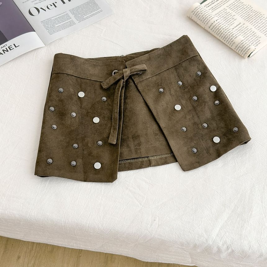 Off-Shoulder Top and Studded Mini Skirt Set