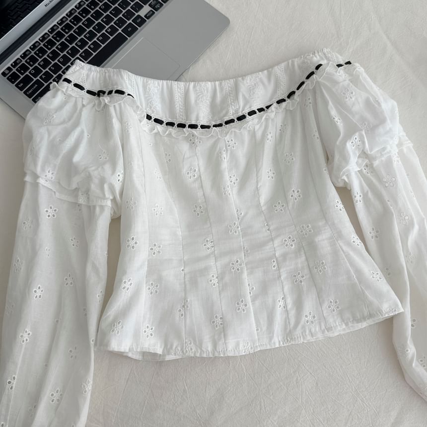 Off-Shoulder Top and Studded Mini Skirt Set