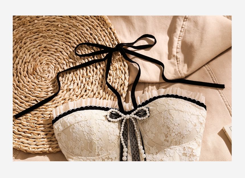 Halter Lace Crop Top