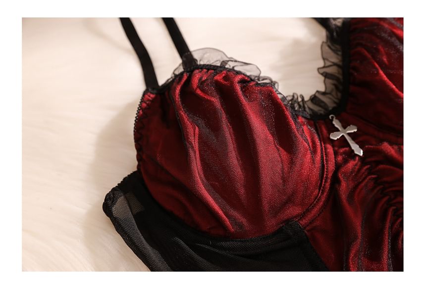 Lace-Trim Strappy Bustier