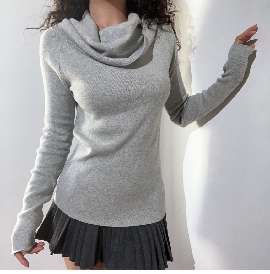 Off-Shoulder Long-Sleeve Knit Top