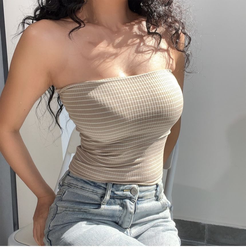Striped Cropped Tube Top