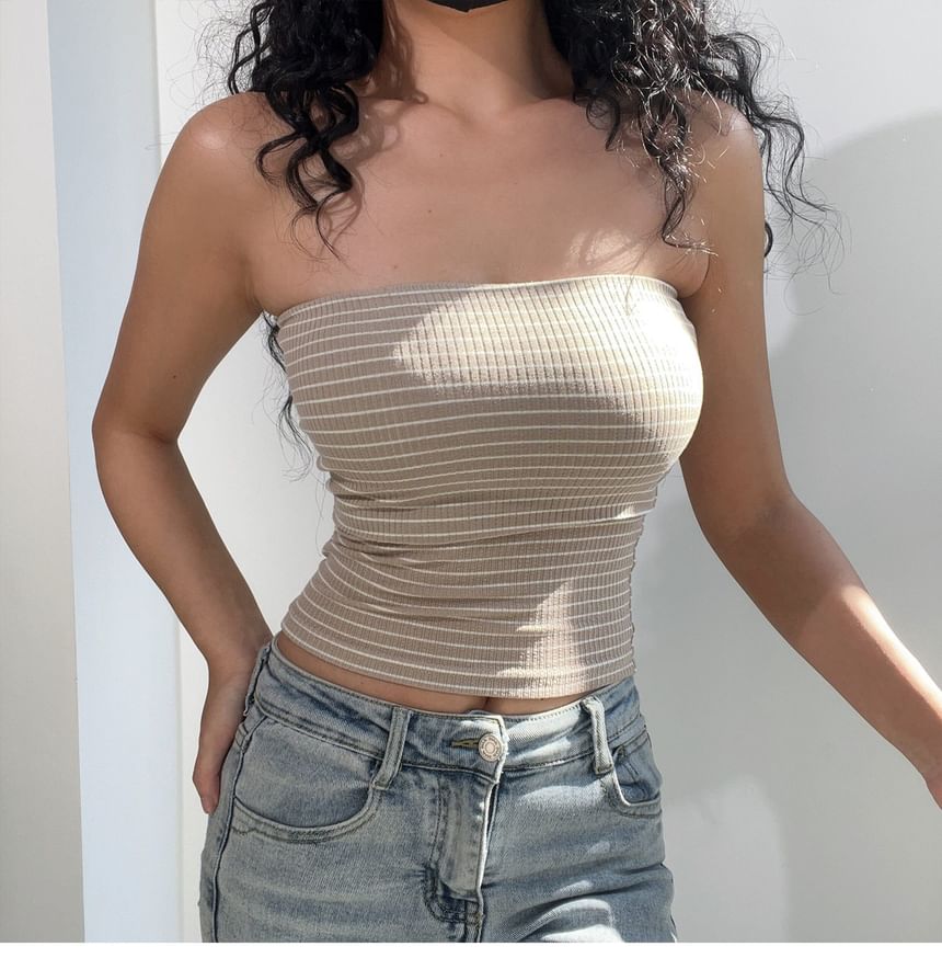 Striped Cropped Tube Top