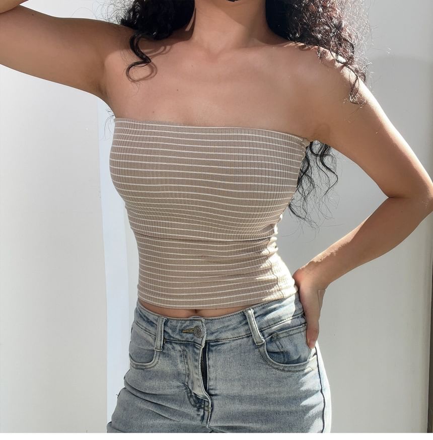 Striped Cropped Tube Top