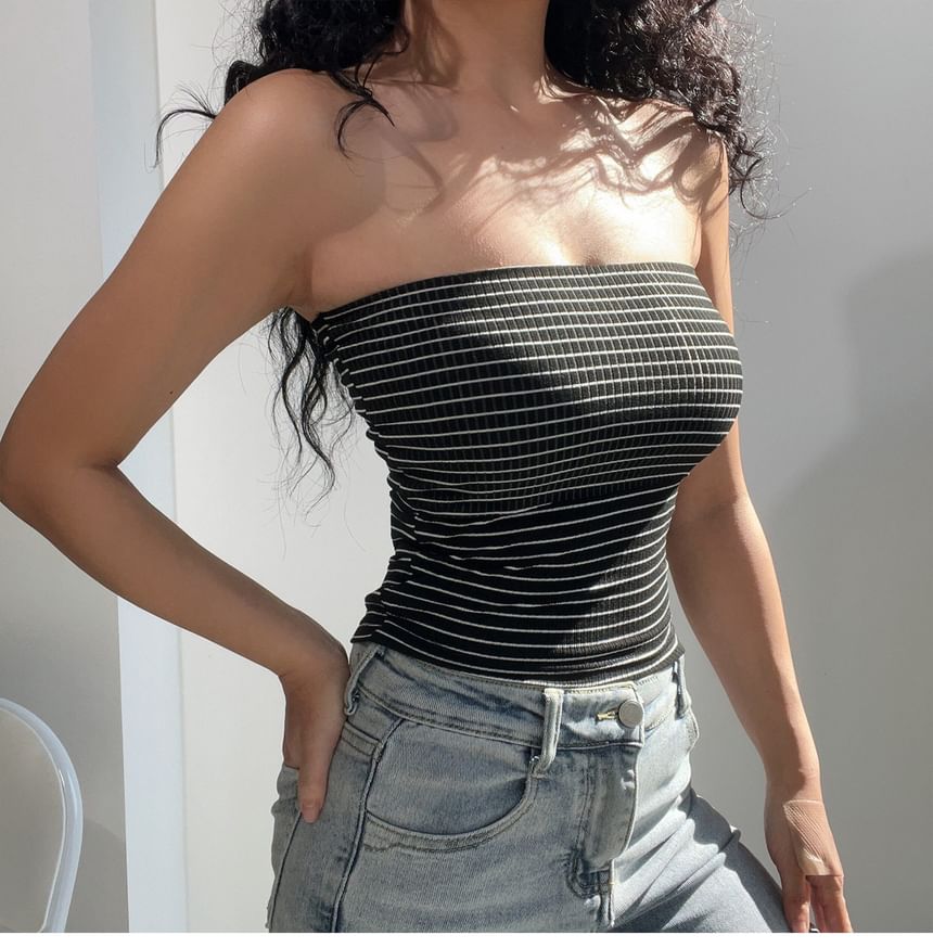 Striped Cropped Tube Top