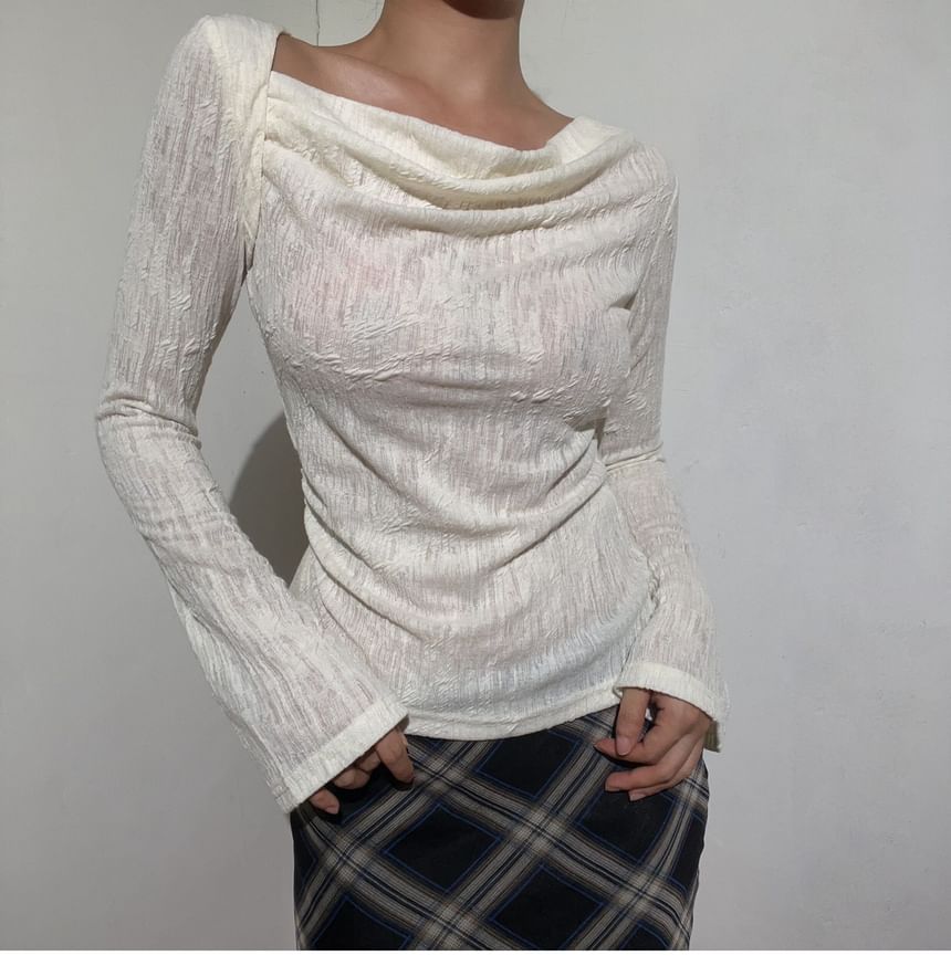 Cowl Neck Long-Sleeve Tee