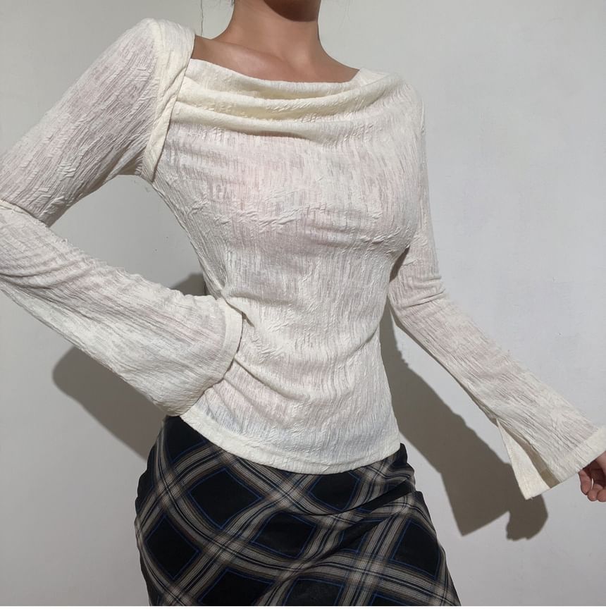 Cowl Neck Long-Sleeve Tee