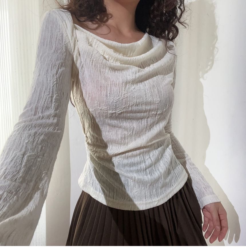 Cowl Neck Long-Sleeve Tee