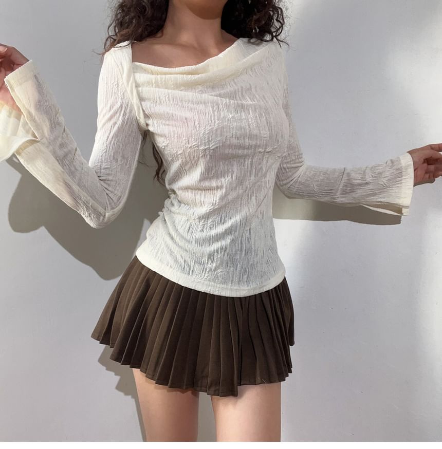 Cowl Neck Long-Sleeve Tee