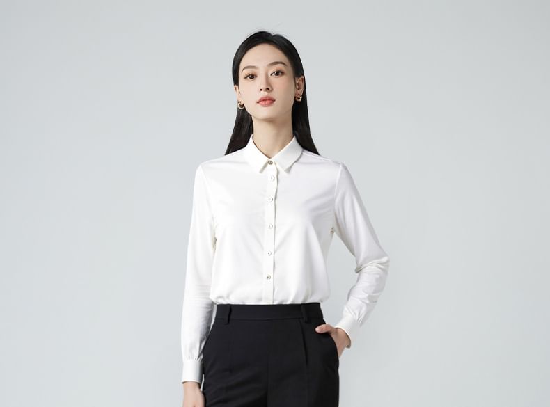 Button-Up Long-Sleeve Shirt