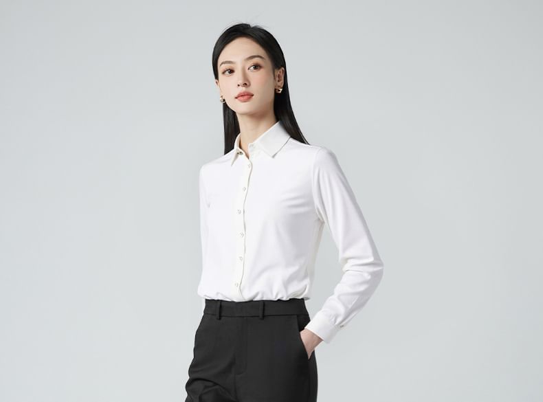 Button-Up Long-Sleeve Shirt
