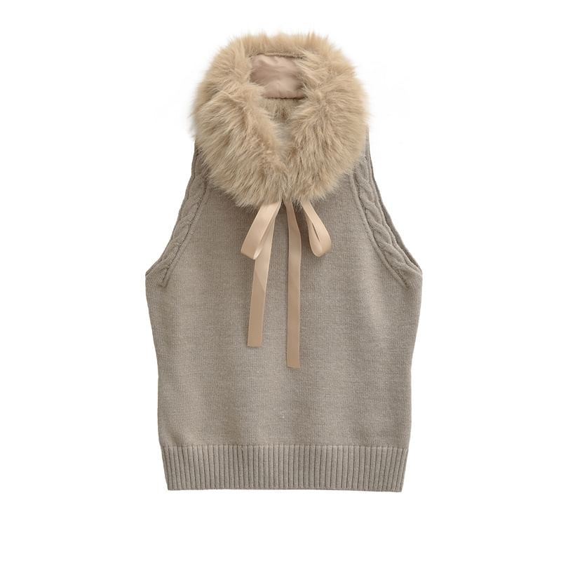 Halter Cable Knit Crop Top & Scarf Set