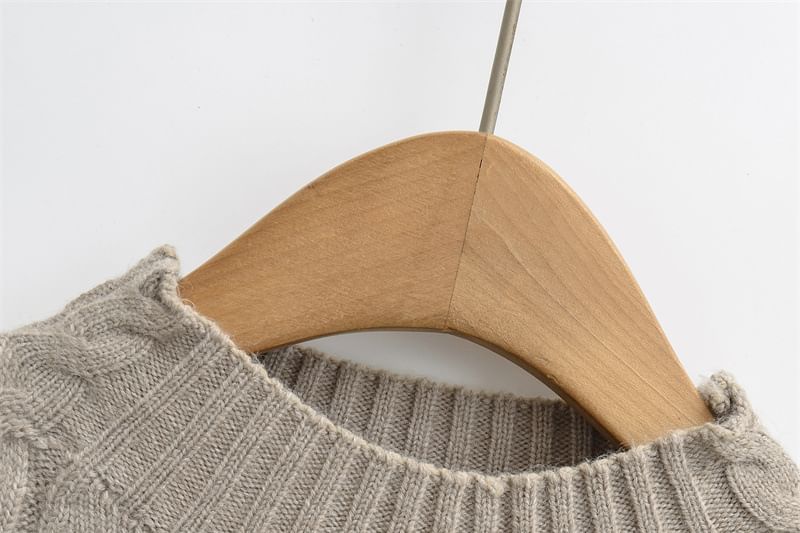 Halter Cable Knit Crop Top & Scarf Set