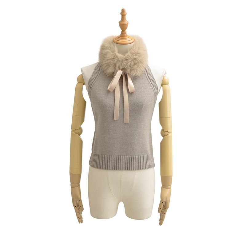 Halter Cable Knit Crop Top & Scarf Set