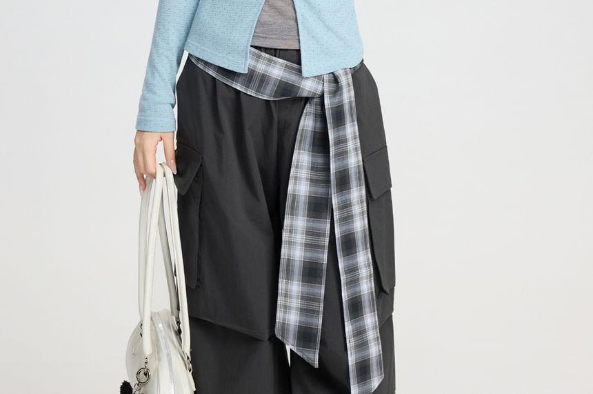 Color-Block Faux Layered Long Sleeve Slim Top