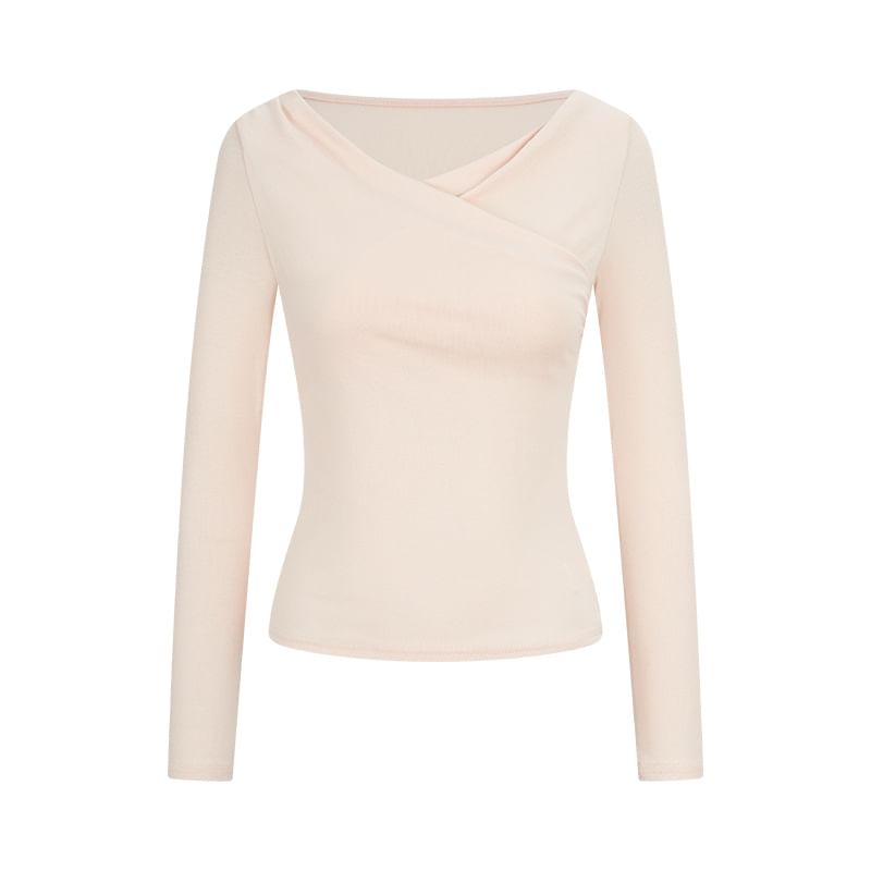 Cold Shoulder Long Sleeve Fitted Basic Shirt