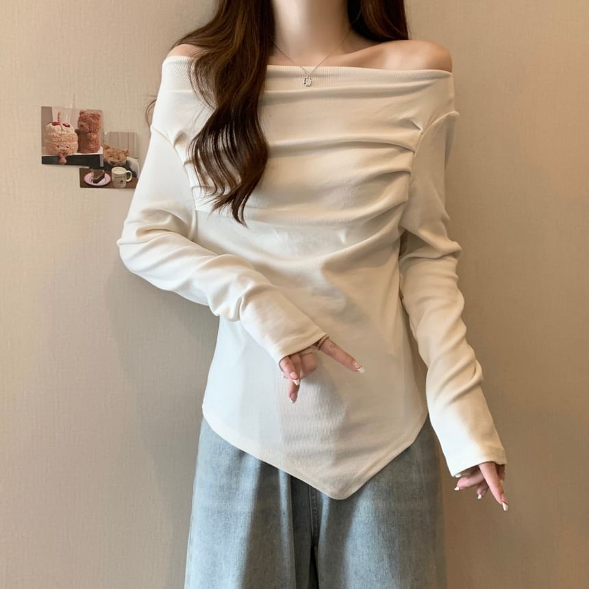 Asymmetrical Off-Shoulder Tee
