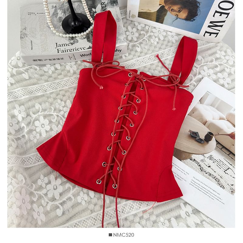 Lace-Up Slim-Fit Tank Top