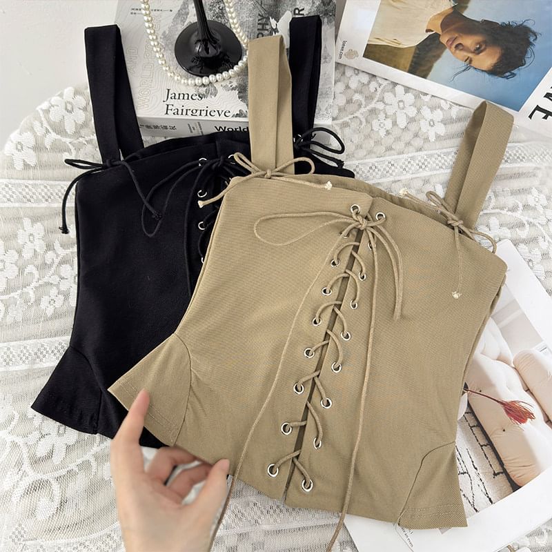 Lace-Up Slim-Fit Tank Top