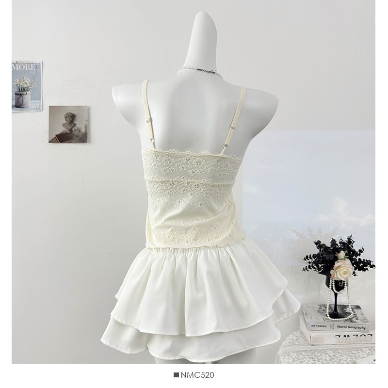 V-Neck Lace Slim-Fit Camisole Top