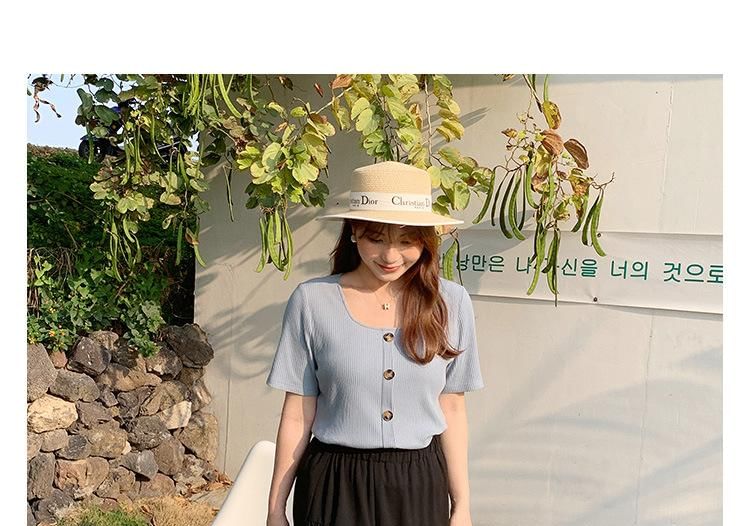 Square Neck Ribbed Top and Gathered A-Line Midi Skirt