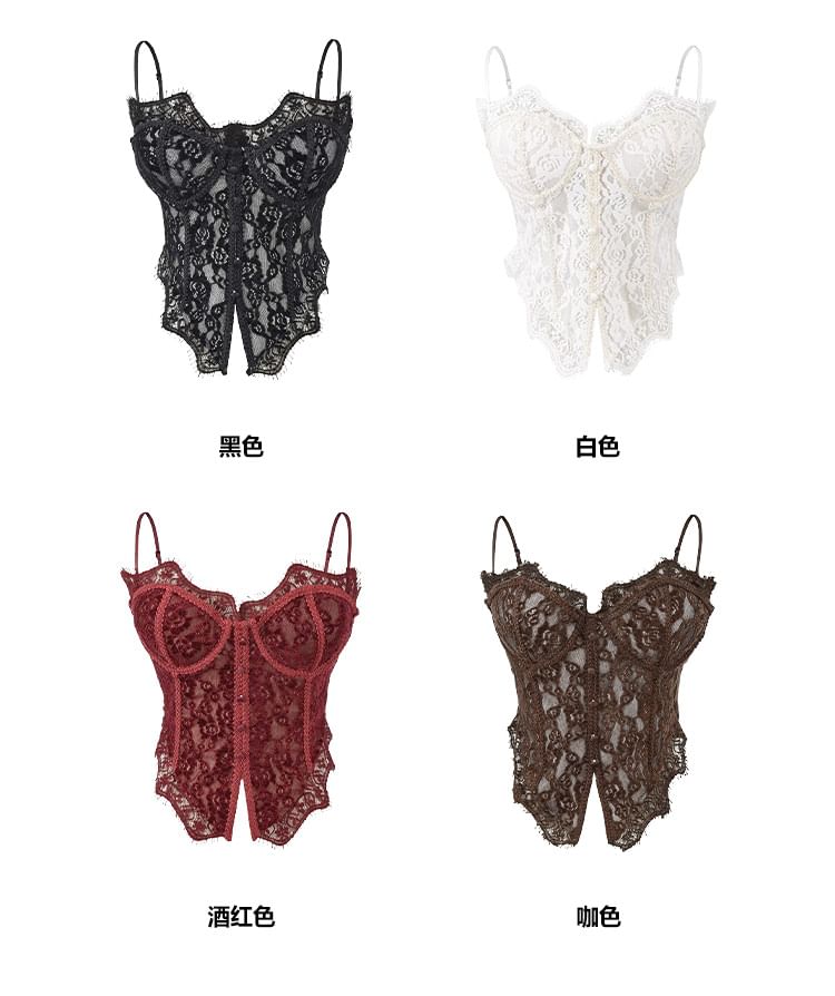 Slit Lace Camisole Top