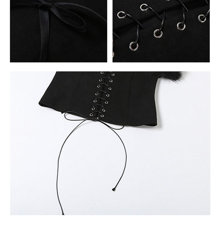 Lace-Up Crop Tube Top