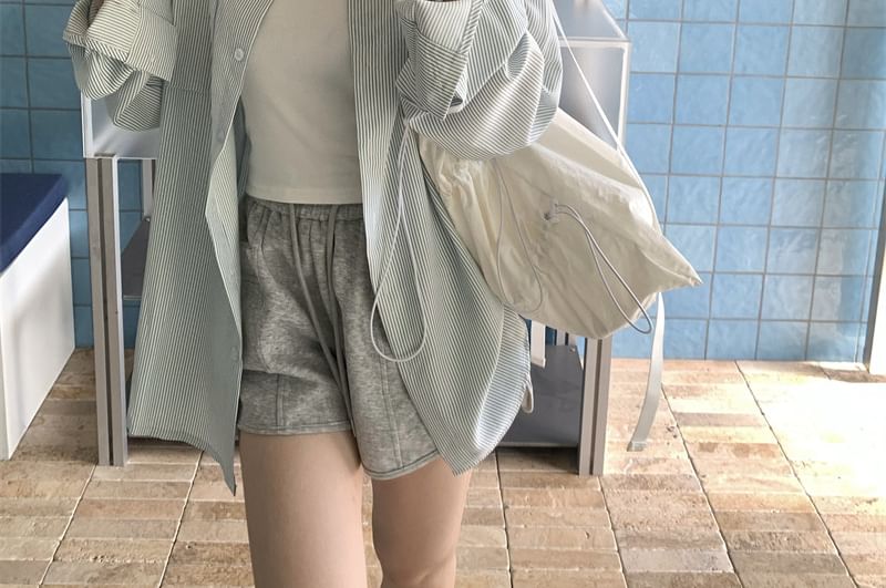 Striped Collared Long Sleeve Shirt