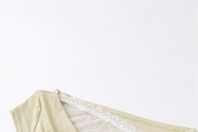 Off-Shoulder Asymmetrical Lace Crop Tee Short Sleeve
