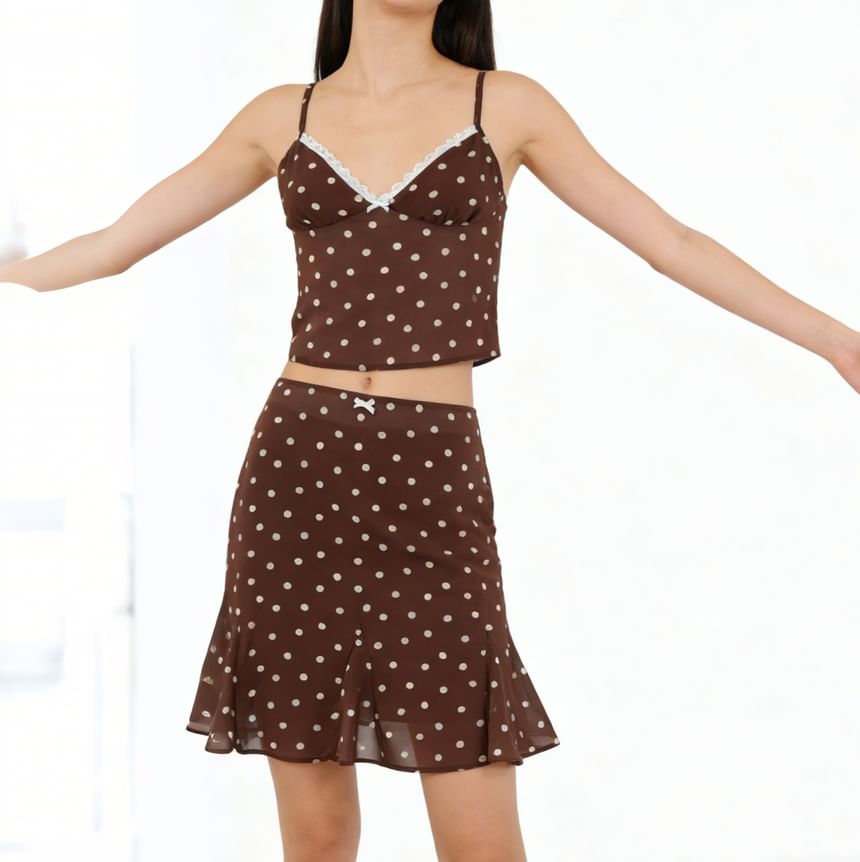 Lace Camisole and Sheer Skirt Set