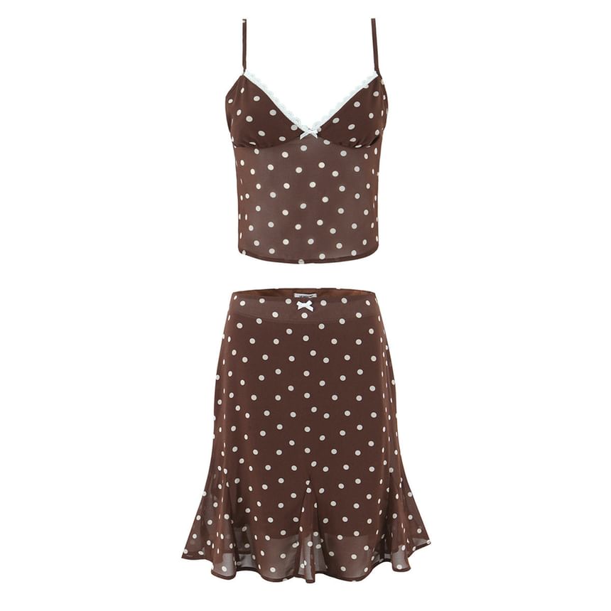 Lace Camisole and Sheer Skirt Set