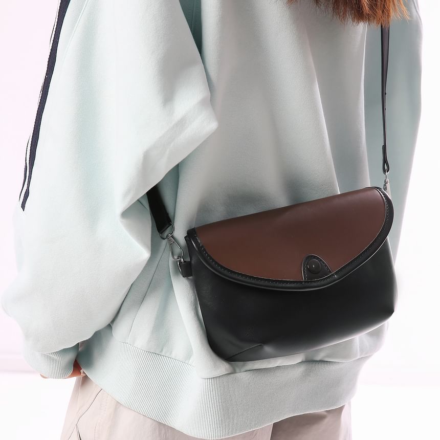 Zip Faux Leather Shoulder Bag