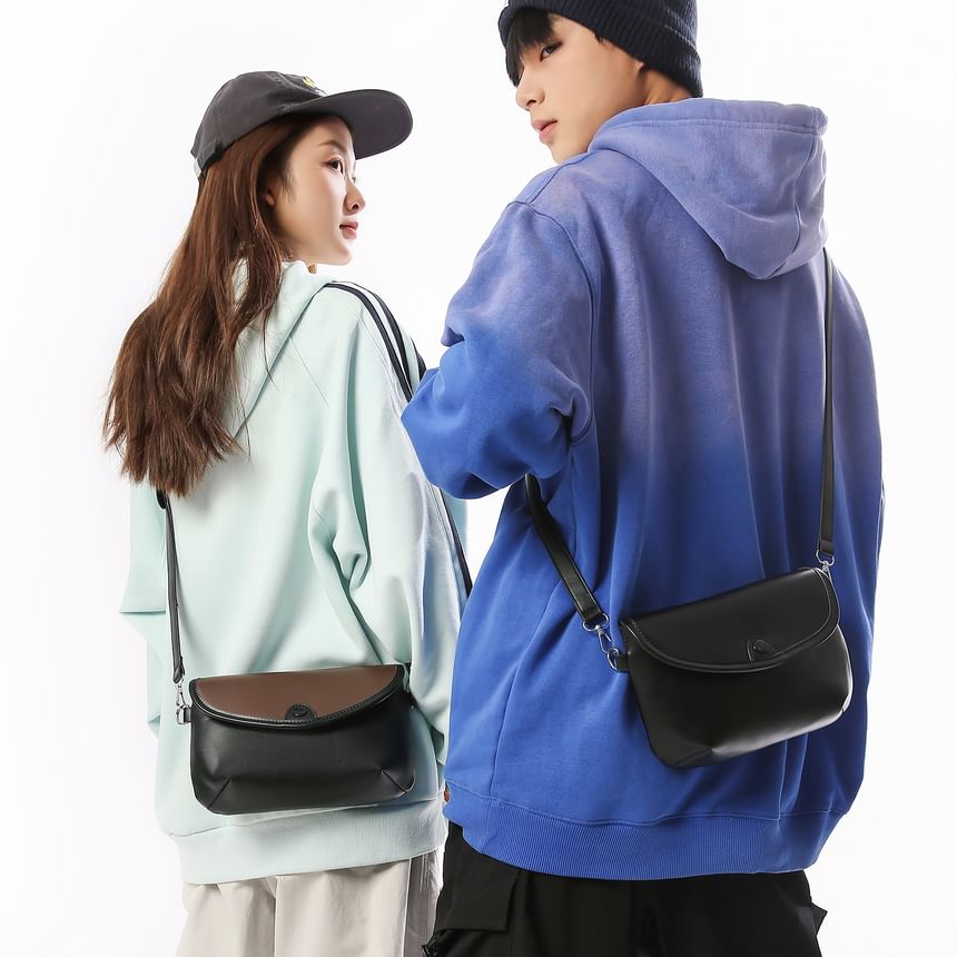 Zip Faux Leather Shoulder Bag