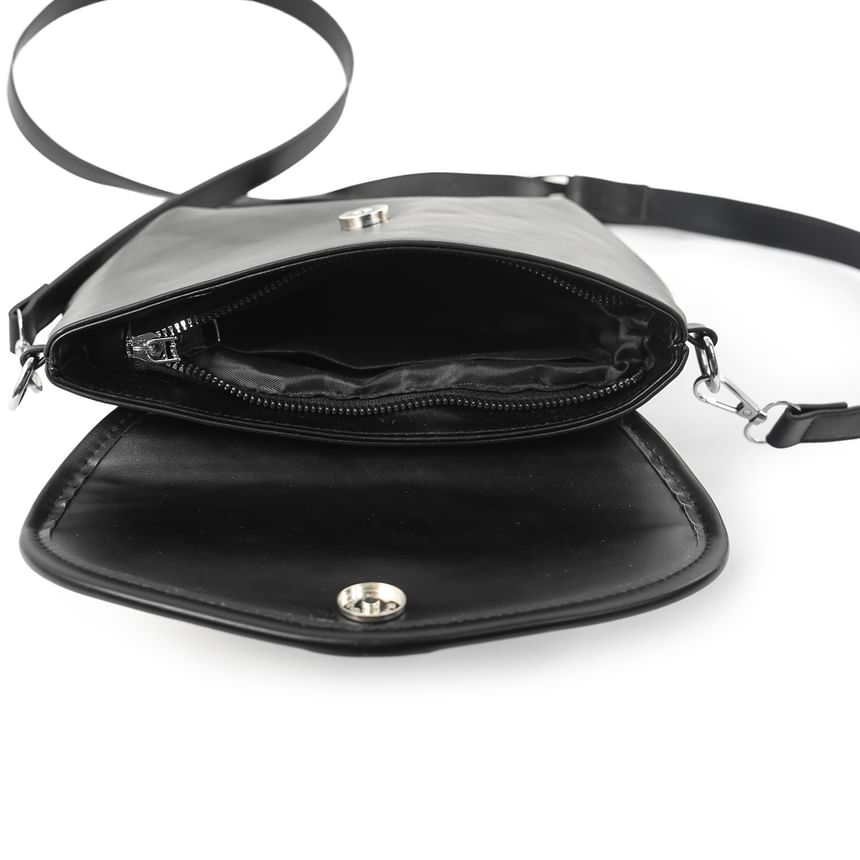 Zip Faux Leather Shoulder Bag