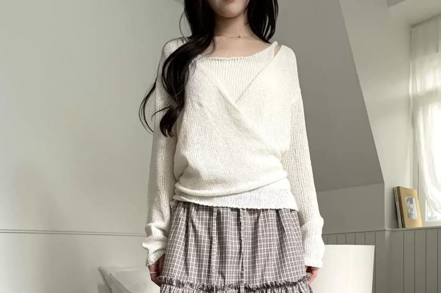 Mid-Waist Plaid A-Line Skirt - Altfashion Shop