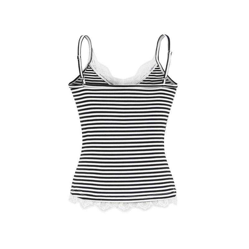 Striped V-Neck Camisole - Spaghetti Strap
