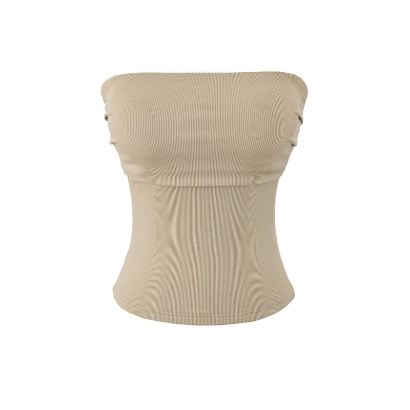 Ruched Strapless Tube Top - Plain